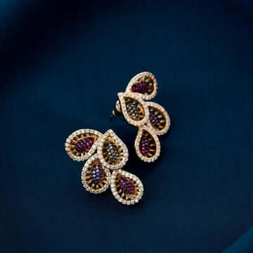Buy Teejh Sahasra Orange Stone Silver Oxidized Jhumki Earrings Online At  Best Price @ Tata CLiQ
